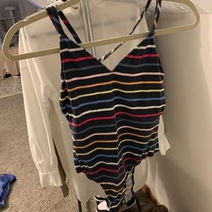 PacSun striped bodysuit. Crisscross back.
